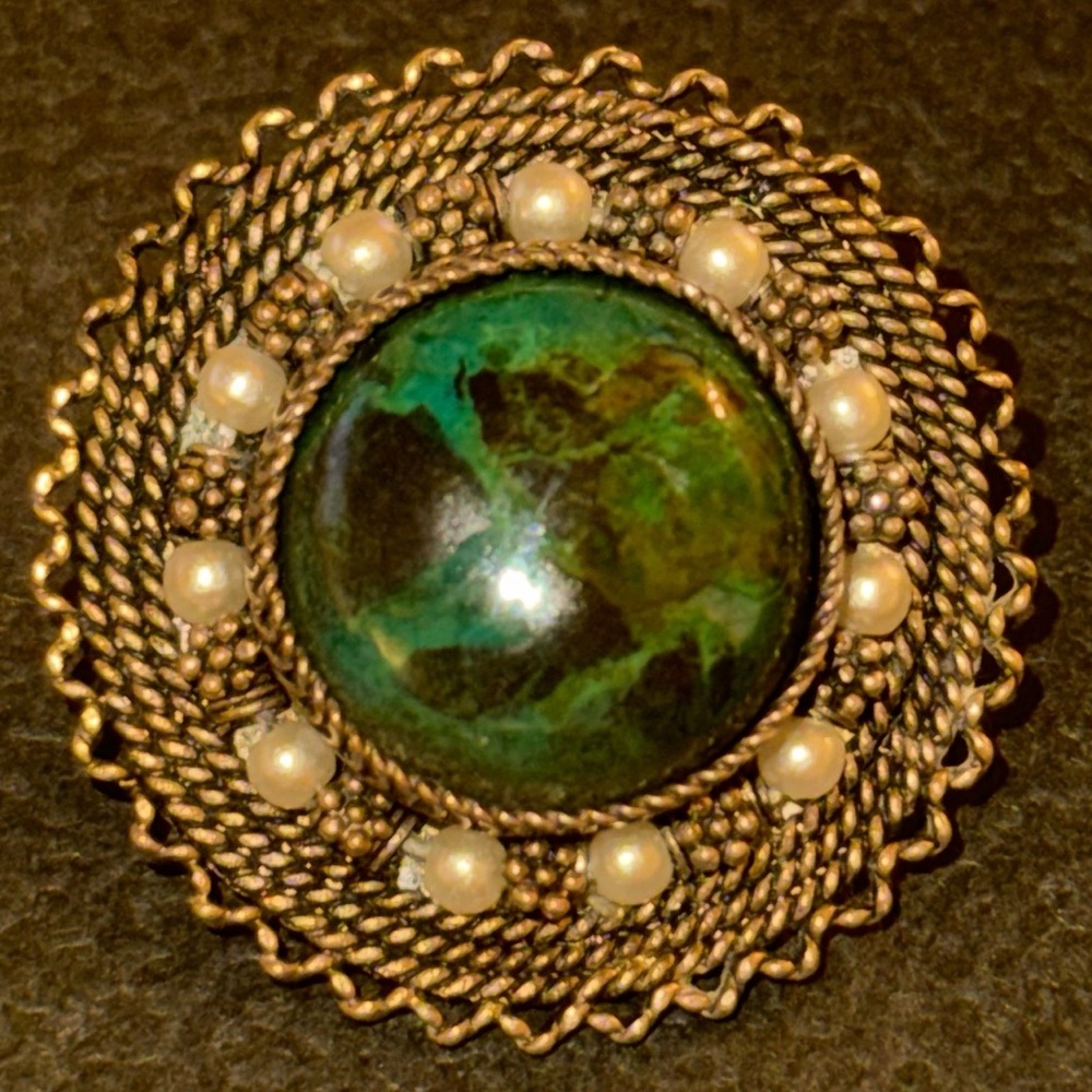 Sterling Eilat Stone VTG Brooch/Pendant - Picture 14 of 15